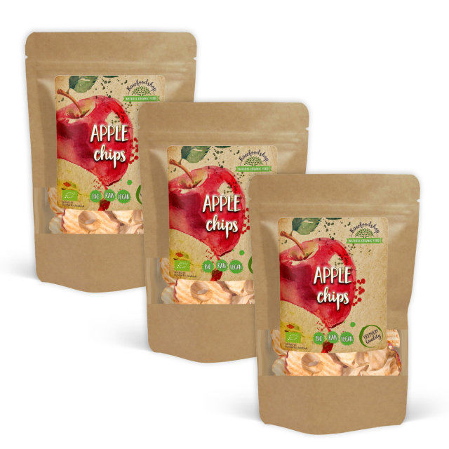 Æblechips RAW ØKO 200g x 3 pakker