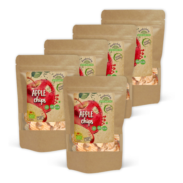 Æblechips RAW ØKO 200g x 5 pakker