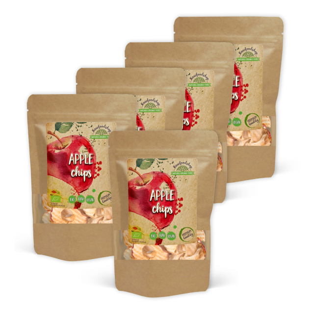 Æblechips RAW ØKO 200g x 5 pakker