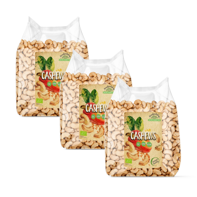 Cashewnødder Premium RAW ØKO 1kg x 3 pakker
