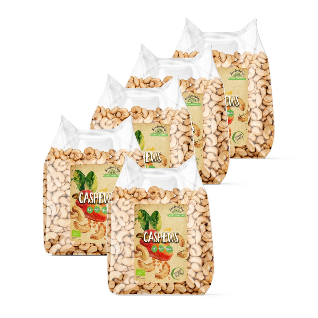 Cashewnødder Premium RAW ØKO 1kg x 5 pakker