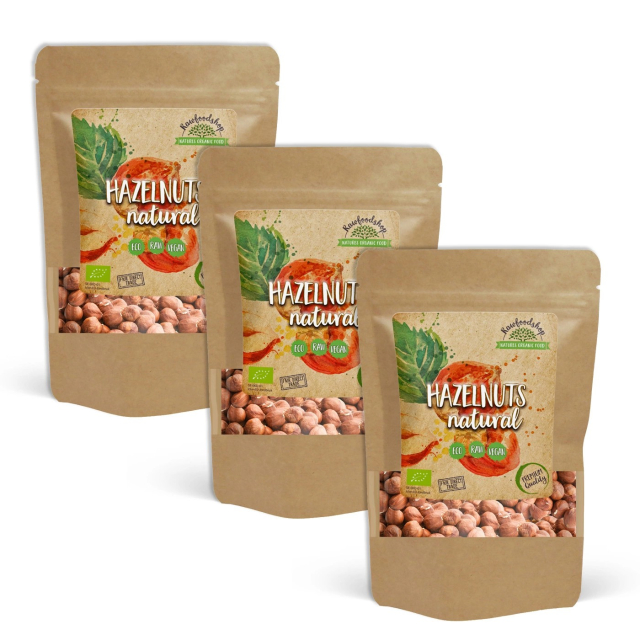 Hasselnødder Premium RAW ØKO 500g x 3 pakker