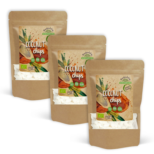 Kokoschips Premium RAW ØKO 350g x 3 pakker