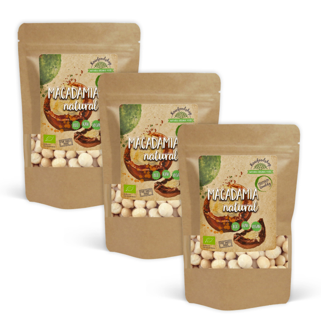 Macadamianødder Premium RAW ØKO 500g x 3 pakker
