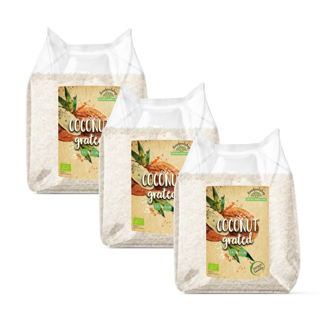 Kokosnød Revet Premium ØKO 500g x 3 pakker