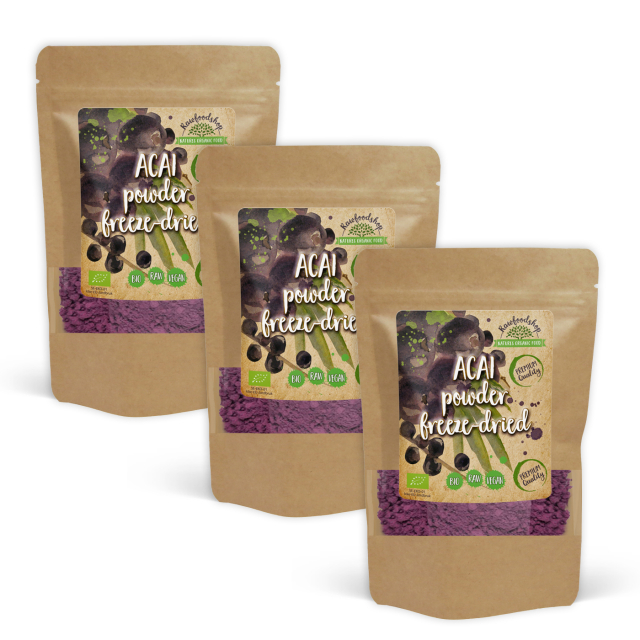 Acai Pulver Frysetørret ØKO 250g x 3 pakker
