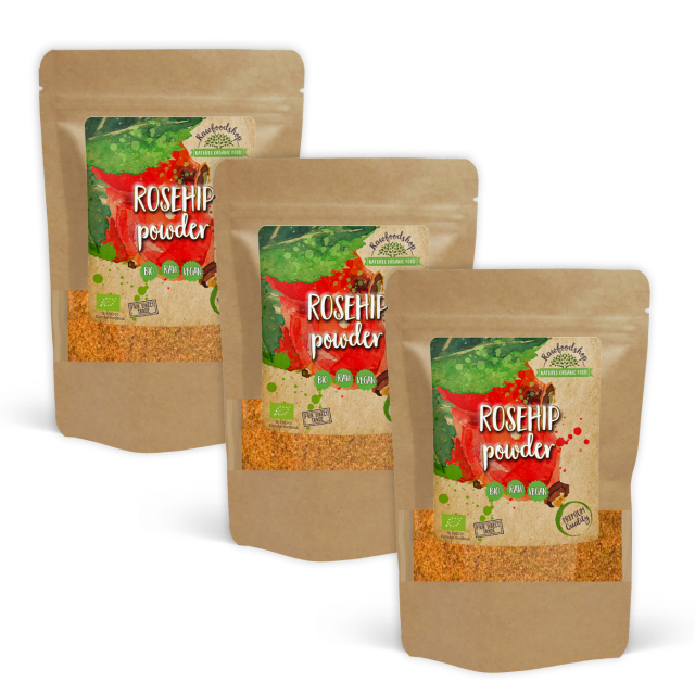 Hybenpulver ØKO 1kg x 3 pakker