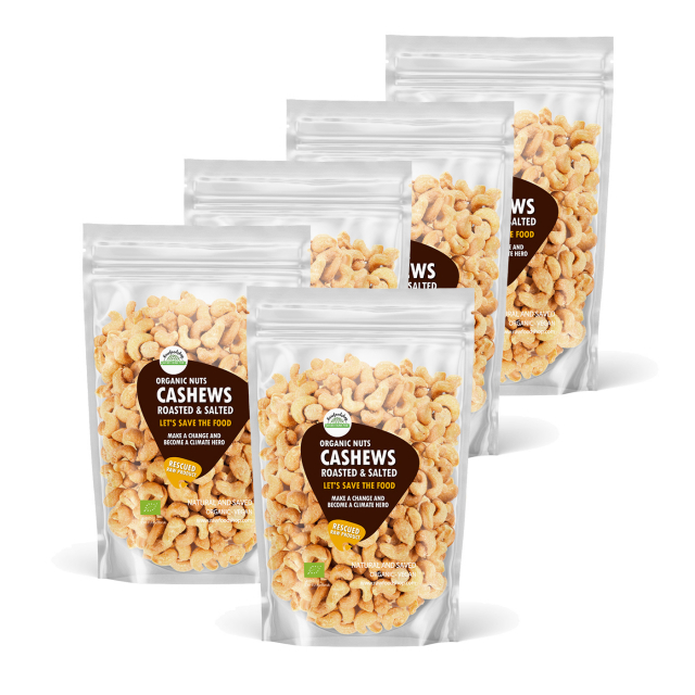 Cashewnødder Ristede & Saltede ØKO 1kg 5stk. pakke
