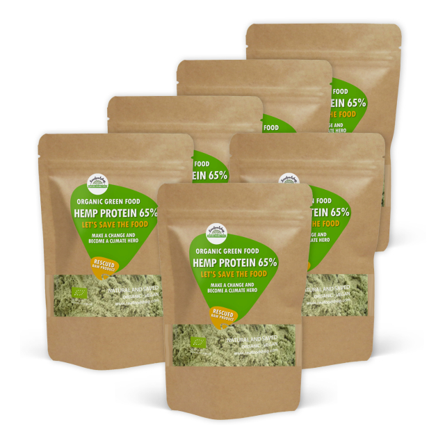 Hampeprotein 65% ØKO 1kg x 6 pakker
