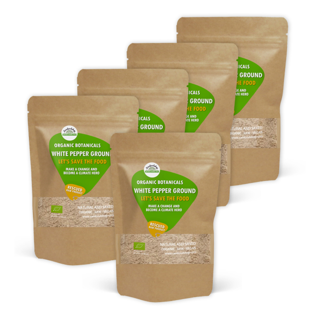 Hvid Peber Malet ØKO 500g 5stk pakke