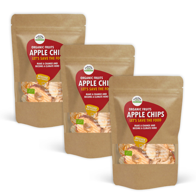 Æblechips RAW ØKO 500g x 3 pakker
