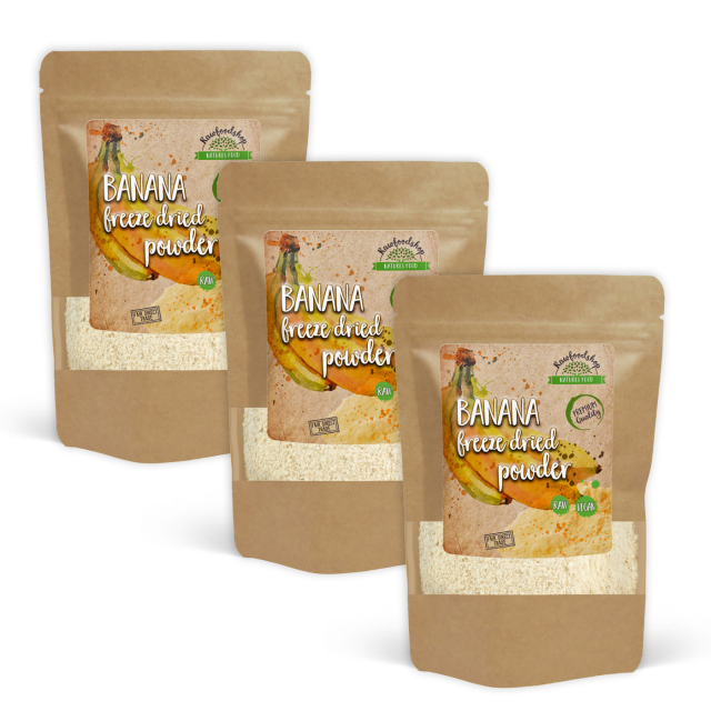 Bananpulver Frysetørret 125g x 3 pakker