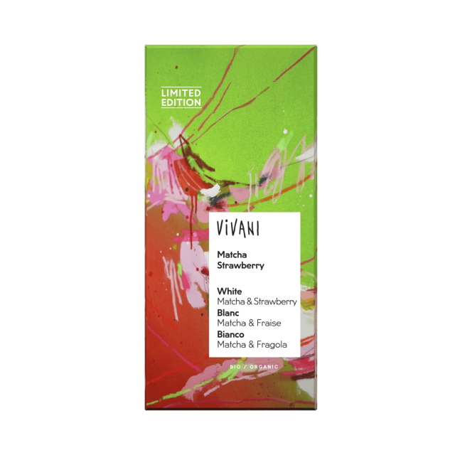 Vivani Chokolade Matcha & Jordbær ØKO 80g