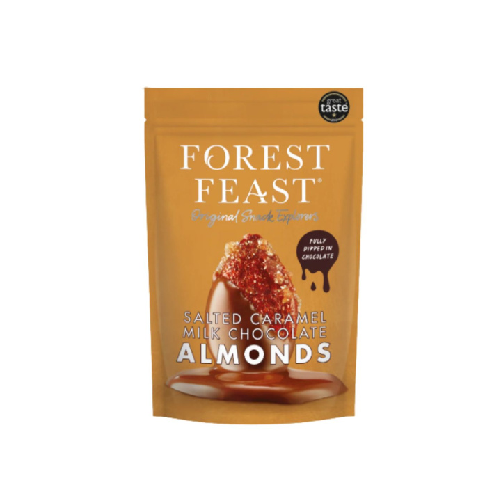 Mandler i Chokolade & Salt Karamel 120g i gruppen Råvarer & Drikke / Nødder / Mandel hos Rawfoodshop Scandinavia AB (05513)