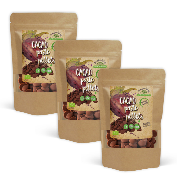 Kakaomasse Pellets RAW ØKO 500g x 3 pakker i gruppen Råvarer & Drikke / Bagning / Kakaoprodukter hos Rawfoodshop Scandinavia AB (10101023500-SET3)