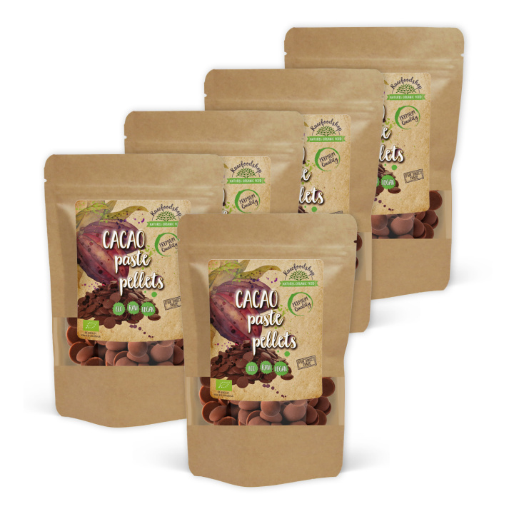 Kakaomasse Pellets RAW ØKO 500g x 5 pakker i gruppen Råvarer & Drikke / Bagning / Kakaoprodukter hos Rawfoodshop Scandinavia AB (10101023500-SET5)
