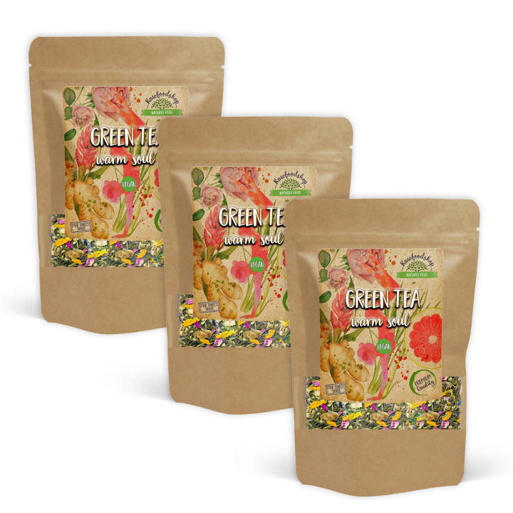 Grøn te Warm Soul 50g x 3 pakker i gruppen Råvarer & Drikke / Drikkevarer / Te hos Rawfoodshop Scandinavia AB (1072650-SET3)