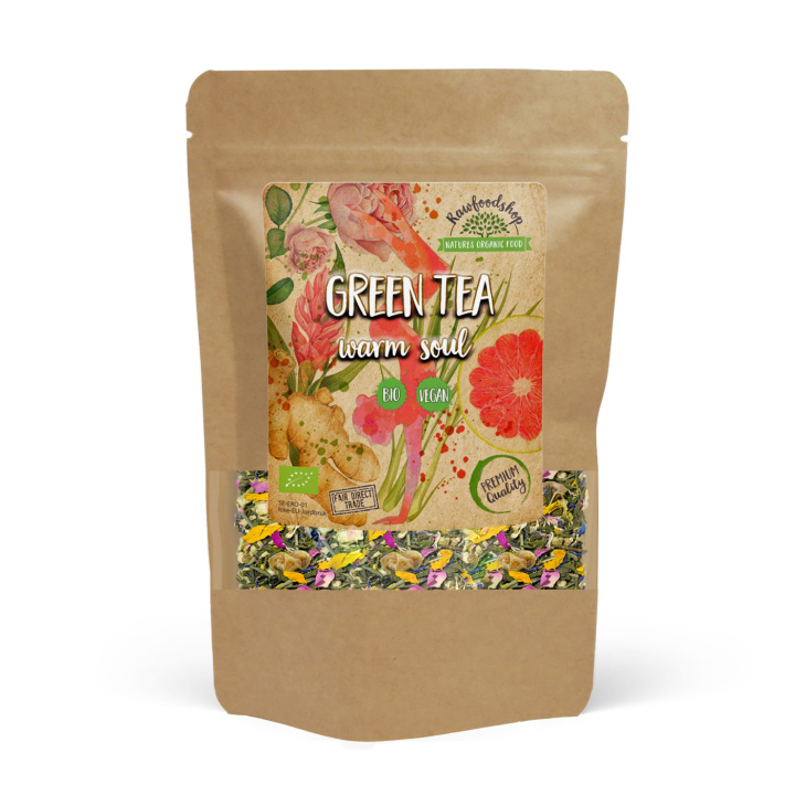 Grøn te Warm Soul ØKO 50 g i gruppen Råvarer & Drikke / Drikkevarer / Te hos Rawfoodshop Scandinavia AB (1072650)