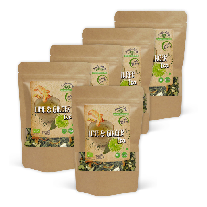 Lime og Ingefær Te ØKO 100g x 5 pakker i gruppen Råvarer & Drikke / Drikkevarer / Te hos Rawfoodshop Scandinavia AB (10794-SET5)