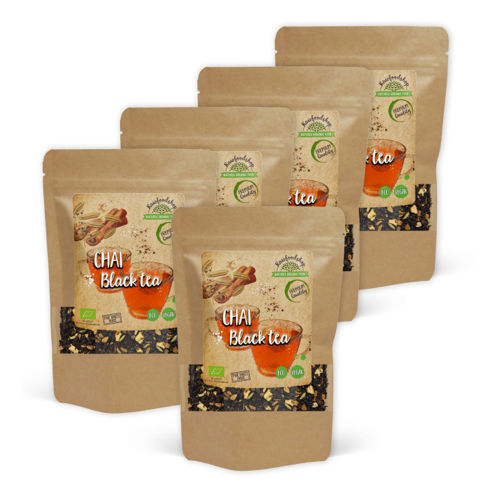 Chai Black Te ØKO 100g x 5 pakker i gruppen Råvarer & Drikke / Drikkevarer / Te hos Rawfoodshop Scandinavia AB (10826-SET5)