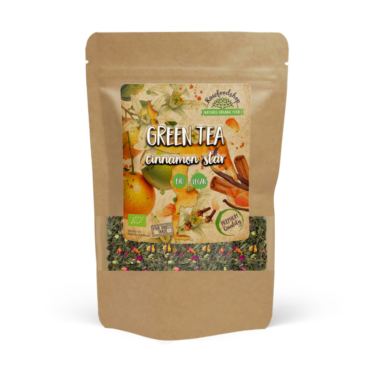 Grøn te Cinnamon Star ØKO 50 g i gruppen Råvarer & Drikke / Drikkevarer / Te hos Rawfoodshop Scandinavia AB (1096650)