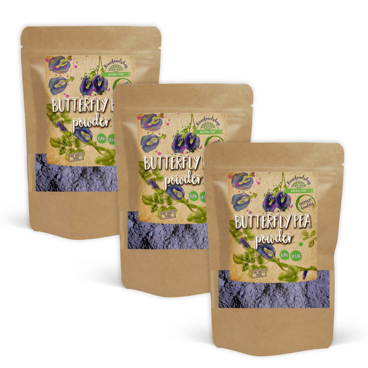 Butterfly Pea RAW 100g x 3 pakker i gruppen Råvarer & Drikke / Helsekost / Grønne Pulvere hos Rawfoodshop Scandinavia AB (1278100-SET3)