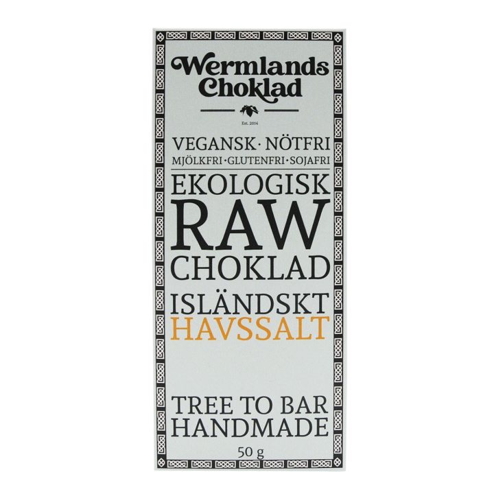 Wermlandschoklad Islandsk Havsalt ØKO 50g i gruppen Råvarer & Drikke / Slik & Chokolade / Chokolade og Bars hos Rawfoodshop Scandinavia AB (1816X10)