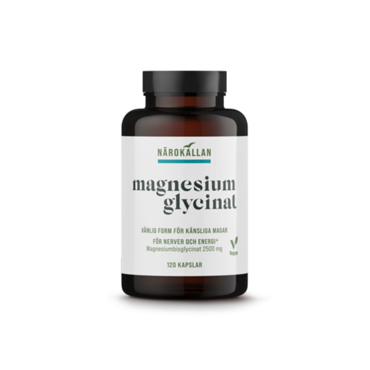Magnesiumglycinat 120 kapsler i gruppen Kosttilskud / Mineraler / Magnesium hos Rawfoodshop Scandinavia AB (1819)