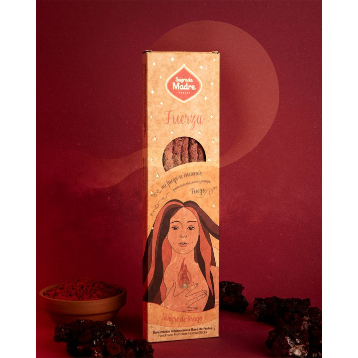 Fire Element Dragon\'s Blood Røgelse Sticks Fuerza 6stk i gruppen Hjem & Sjæl / Stemning & duft / Røgelse hos Rawfoodshop Scandinavia AB (184-01)