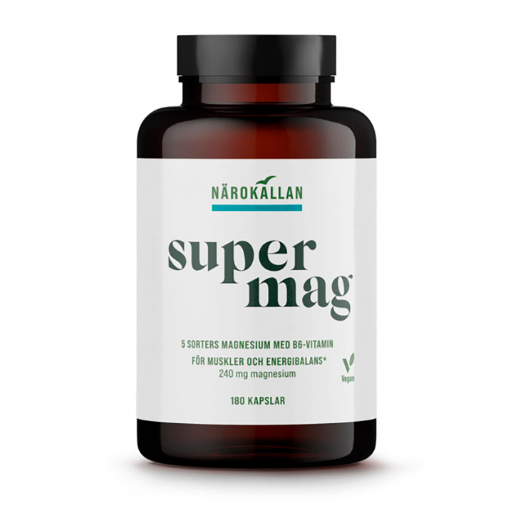 Super Mag 180 kaps i gruppen Kosttilskud / Mineraler / Magnesium hos Rawfoodshop Scandinavia AB (1893)