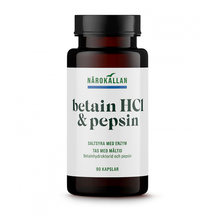 Betaine HCL & Pepsin 90 kapsler i gruppen Kosttilskud / Proteiner & Aminosyrer / Aminosyrer hos Rawfoodshop Scandinavia AB (1968)