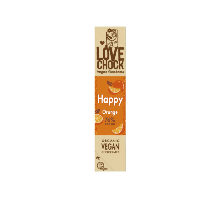 Happy Chokolade med Appelsin 79% ØKO 40g i gruppen Råvarer & Drikke / Slik & Chokolade / Chokolade og Bars hos Rawfoodshop Scandinavia AB (20005)