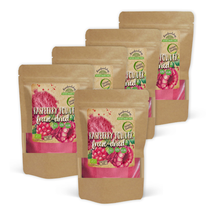 Hindbærpulver Frysetørret ØKO 100g x 5 pakker i gruppen Råvarer & Drikke / Frugt & Frugtpulver / Hindbær hos Rawfoodshop Scandinavia AB (20020005002001-SET5)