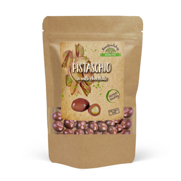 Pistacienødder med Mælkechokolade 100g i gruppen Råvarer & Drikke / Slik & Chokolade / Slik hos Rawfoodshop Scandinavia AB (20082-100)