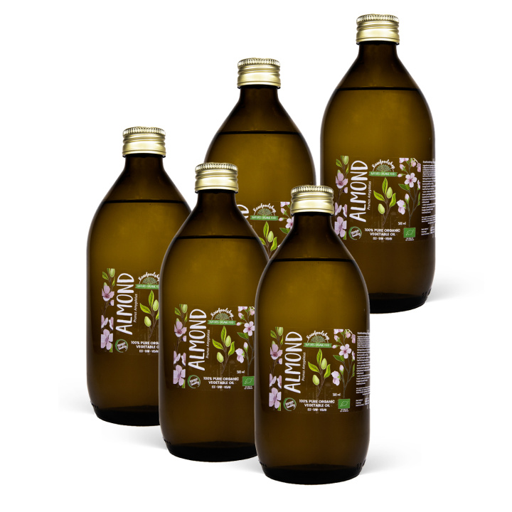 Mandelolie koldpresset ØKO 50ml x 5 flasker i gruppen Hud & Krop / Naturlig DIY / Vegetabilske Olier hos Rawfoodshop Scandinavia AB (2081201-SET5)