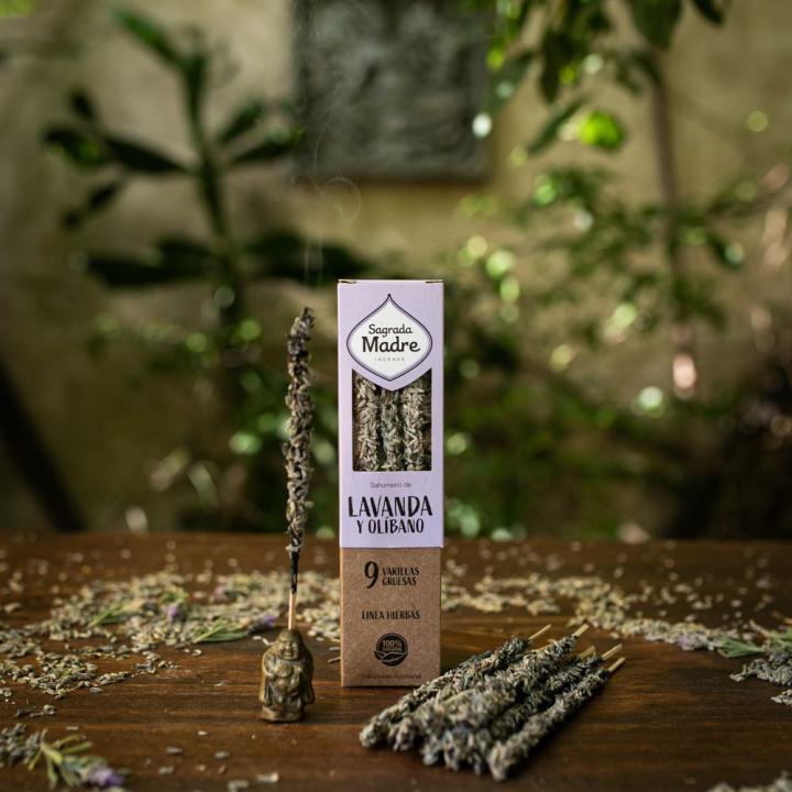 Lavendel & Frankincense røgelsespinde 9 stk i gruppen Hjem & Sjæl / Stemning & duft / Røgelse hos Rawfoodshop Scandinavia AB (21-01)