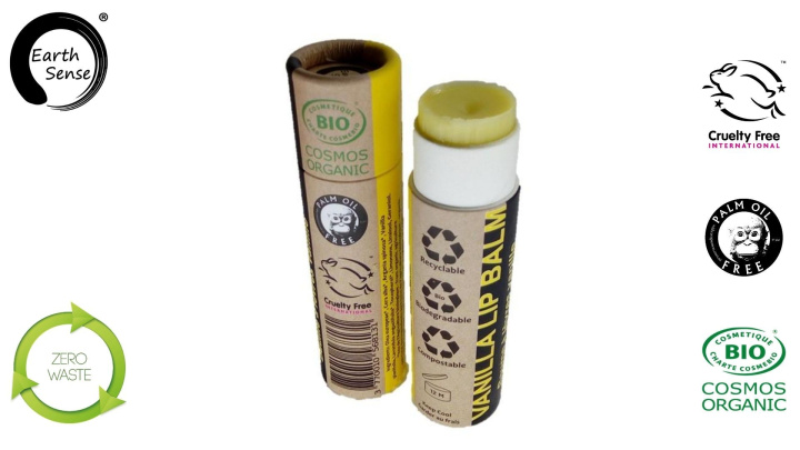 Earth Sense Lip Balm Vanilje ØKO 15ml i gruppen Hud & Krop / Ansigt / Læbepleje hos Rawfoodshop Scandinavia AB (211174)