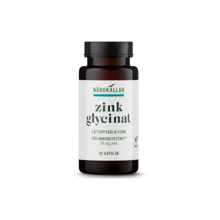 Zinkglycinat 90 kapsler i gruppen Kosttilskud / Mineraler / Zink hos Rawfoodshop Scandinavia AB (2159)