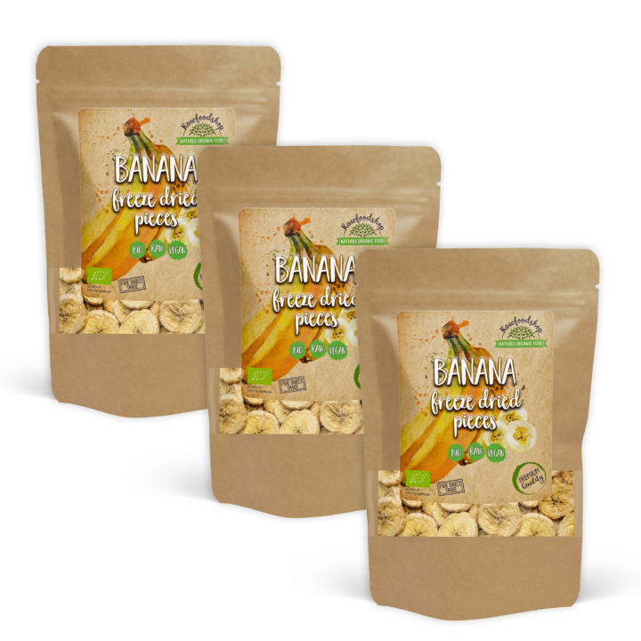 Frysetørret Banan i Stykker ØKO 100g x 3 pakker i gruppen Råvarer & Drikke / Frugt & Frugtpulver / Banan hos Rawfoodshop Scandinavia AB (22371100-SET3)