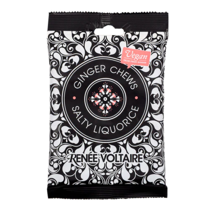 Ginger Chews Saltlakrids 84g i gruppen Råvarer & Drikke / Slik & Chokolade / Slik hos Rawfoodshop Scandinavia AB (2343)