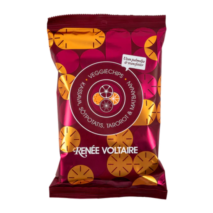 Veggiechips Kassava, Sød kartoffel & Madbanan 115g i gruppen Råvarer & Drikke / Slik & Chokolade / Snacks hos Rawfoodshop Scandinavia AB (2359)