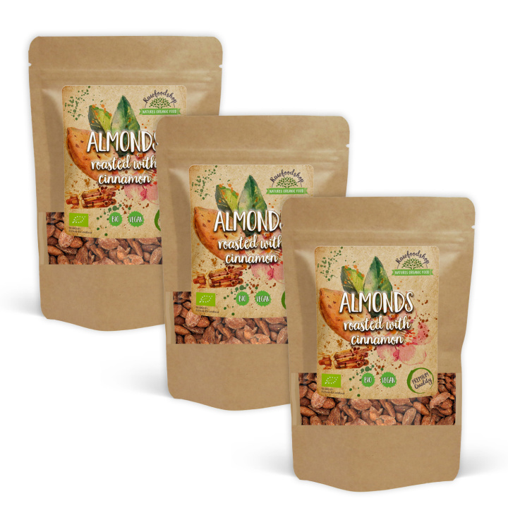 Mandler Ristede med Kanel ØKO 500g x 3 pakker i gruppen Råvarer & Drikke / Nødder / Mandel hos Rawfoodshop Scandinavia AB (2502410-SET3)
