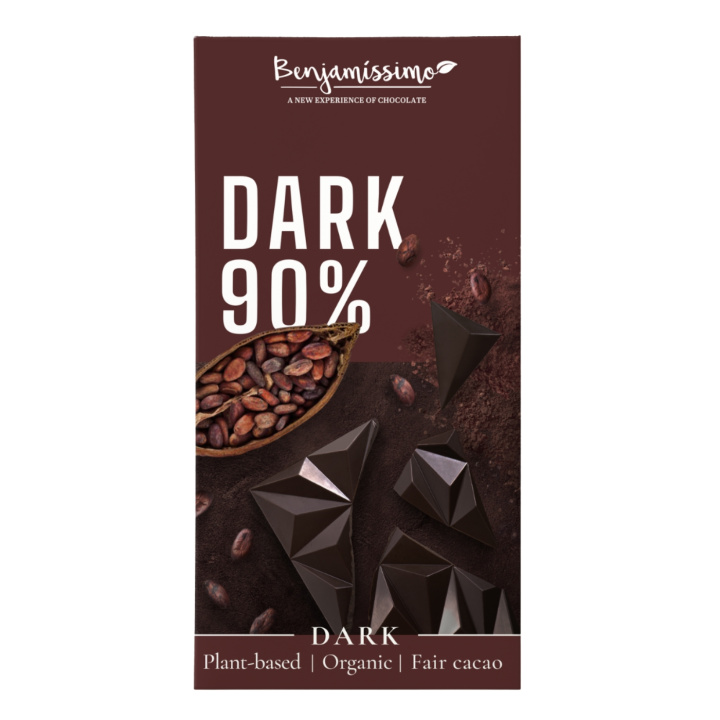 Benjamissimo Mørk 90% ØKO 60g i gruppen Råvarer & Drikke / Slik & Chokolade / Chokolade og Bars hos Rawfoodshop Scandinavia AB (2791)
