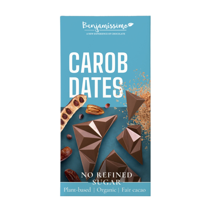 Benjamissimo Carob & Dadler Sukkerfri ØKO 60g i gruppen Råvarer & Drikke / Slik & Chokolade / Chokolade og Bars hos Rawfoodshop Scandinavia AB (2802)