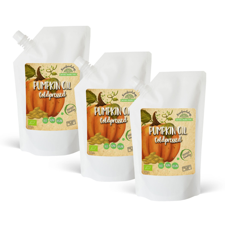 Græskarfrøolie koldpresset ØKO 500ml x 3 pakker i gruppen Hud & Krop / Naturlig DIY / Vegetabilske Olier hos Rawfoodshop Scandinavia AB (300463-SET3)