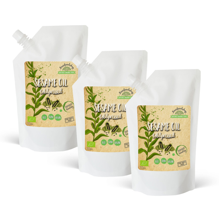 Sesamolie koldpresset ØKO 500ml x 3 pakker i gruppen Hud & Krop / Naturlig DIY / Vegetabilske Olier hos Rawfoodshop Scandinavia AB (3081203-SET3)