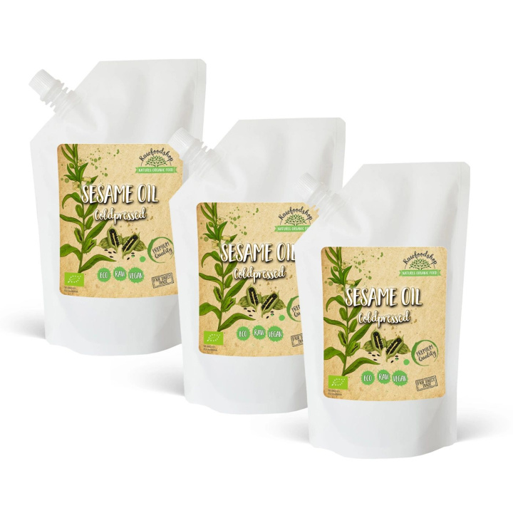 Sesamolie koldpresset ØKO 1000ml x 3 flasker i gruppen Hud & Krop / Naturlig DIY / Vegetabilske Olier hos Rawfoodshop Scandinavia AB (3081204-SET3)