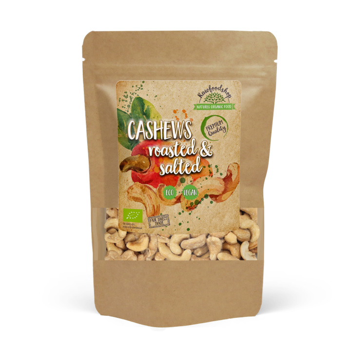 Cashewnødder Ristede & Saltede ØKO 200g i gruppen Råvarer & Drikke / Nødder / Cashewnødder hos Rawfoodshop Scandinavia AB (32230FT-0)