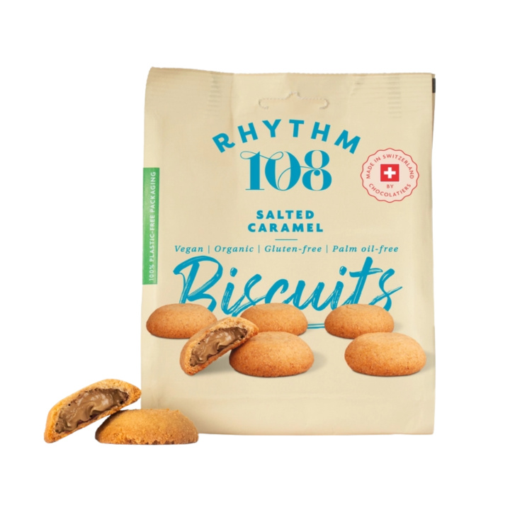 Kiks Salted Caramel ØKO 135g i gruppen Råvarer & Drikke / Spisekammer / Kager, kiks & brød hos Rawfoodshop Scandinavia AB (34564567578)