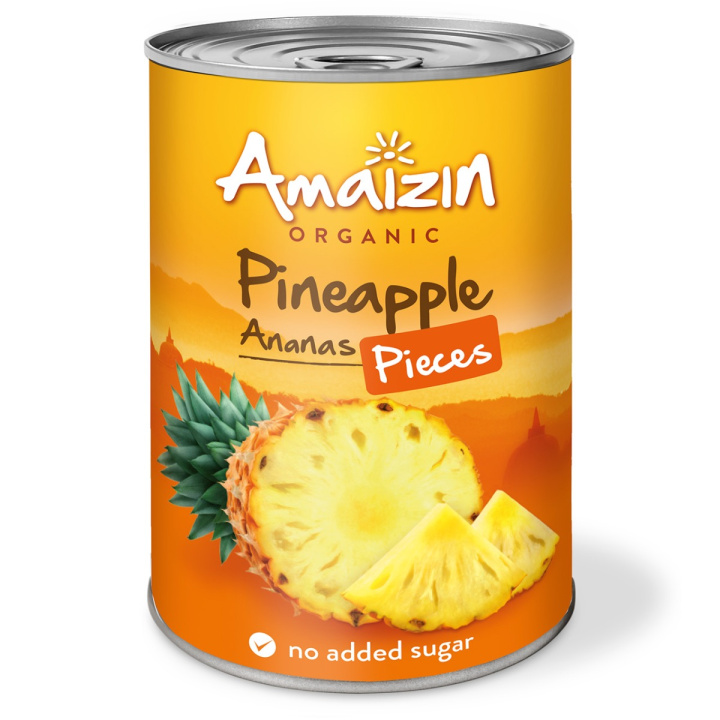 Amaizin Ananas i stykker ØKO 400g i gruppen Råvarer & Drikke / Frugt & Frugtpulver / Ananas hos Rawfoodshop Scandinavia AB (39710)